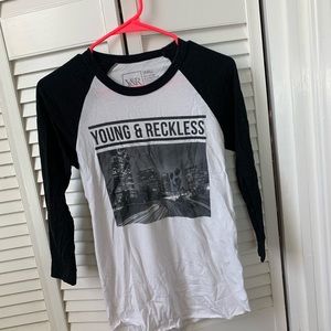 young and reckless baseball t shirt